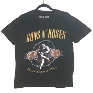 Guns N Roses Shirt Mens Medium Sweet Child O Mine Black‎ Authentic Distressed